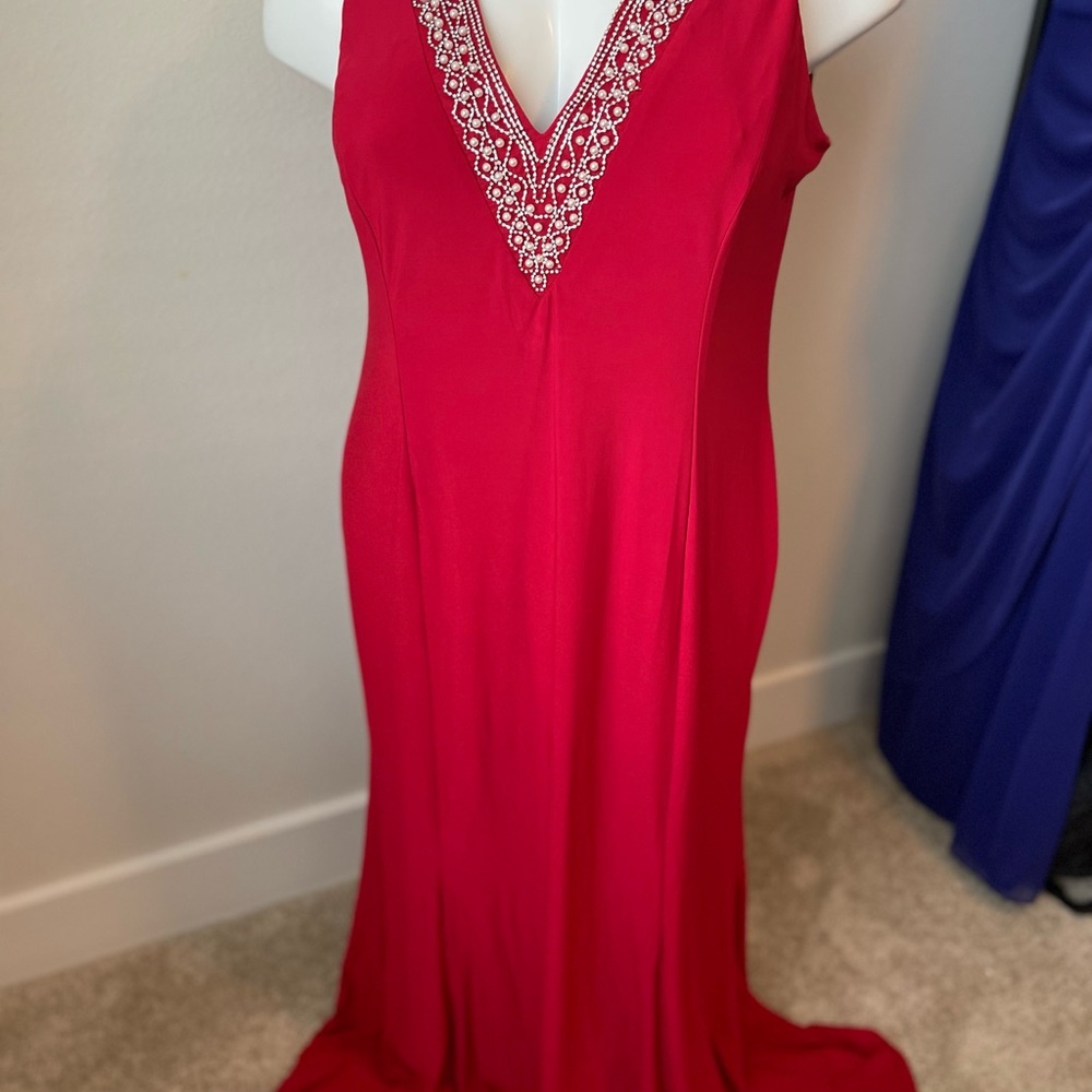 Red formal gown